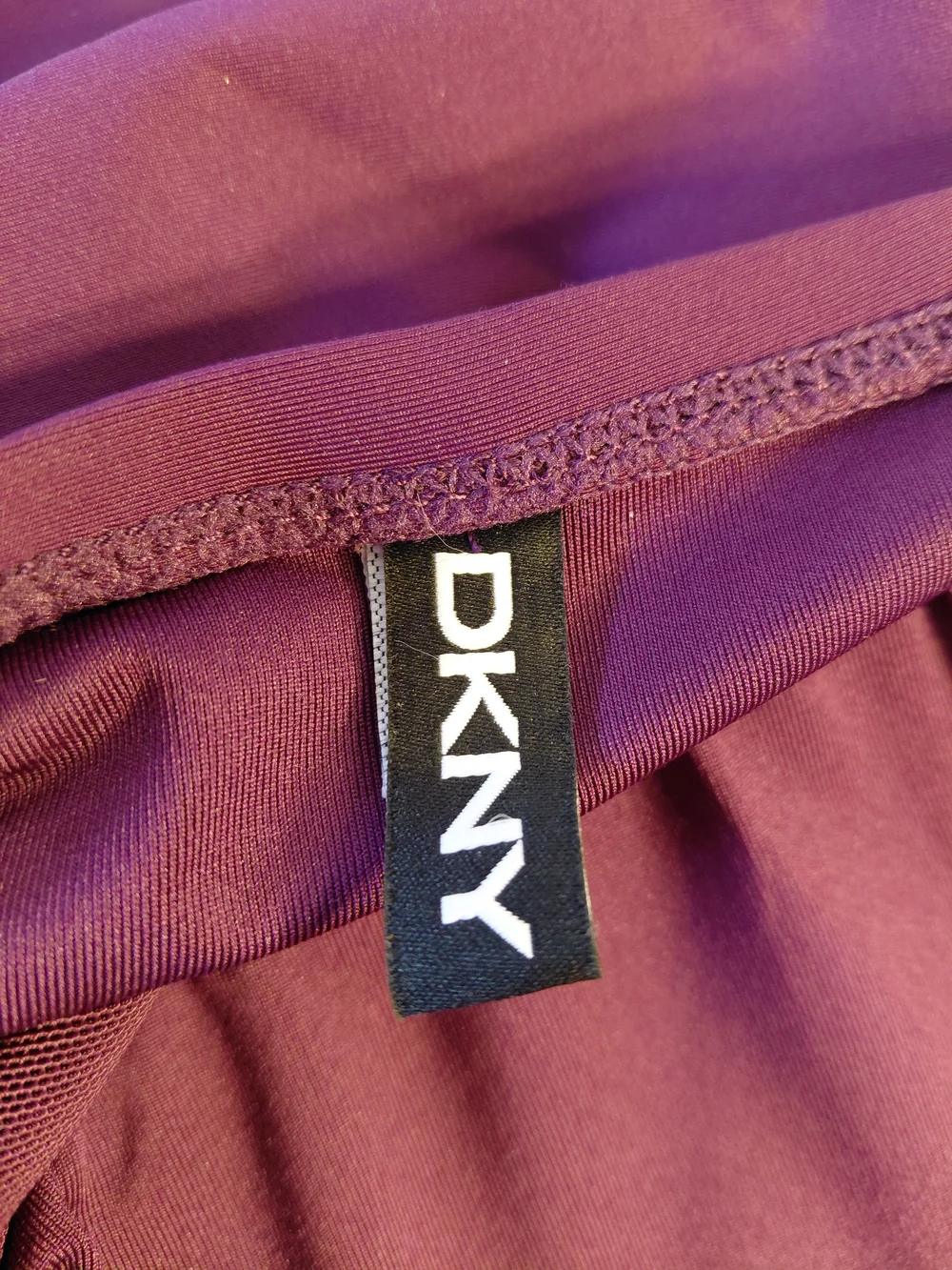 DKNY Girls Plum Ruched One-Piece Swim Suit Size XL - Picture 4 of 7